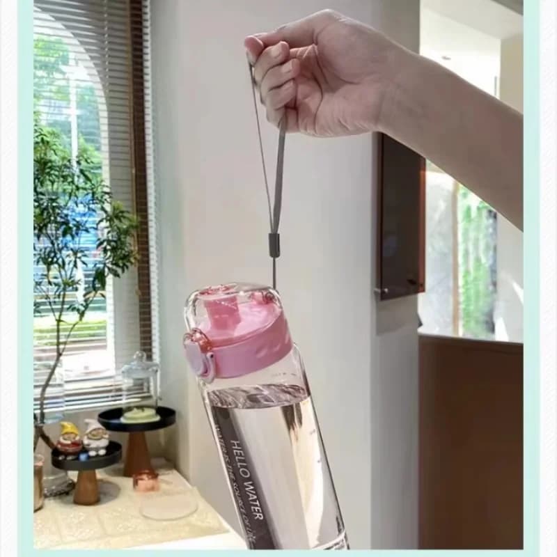 زجاجة مياه شفافة سعة 780 مل، كوب رياضي محمول للسفر ومضاد للتسرب للشرب، كوب زجاجة بلوري للياقة البدنية في صالة الألعاب الرياضية والمدرسة الخارجية - 6