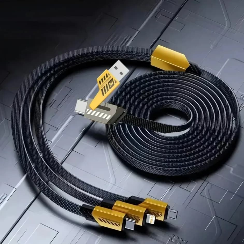 2 في 3 USB كابل شحن سريع 240 واط نايلون مضفر متعدد المنافذ نوع C كابل شاحن الهاتف المحمول الحبل آيفون 16 سامسونج شاومي
