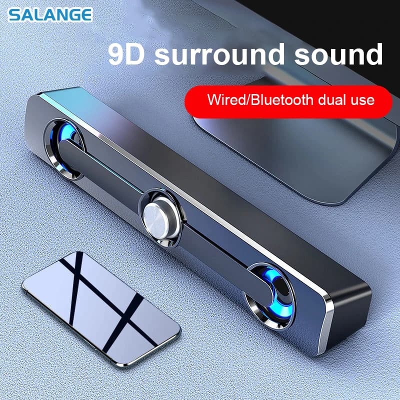 Salange PC Sound Bar Bluetooth USB Wired Speakers Bar Stereo Speaker for Projector PC Laptop Phone Computer 3.5mm Aux Speaker
