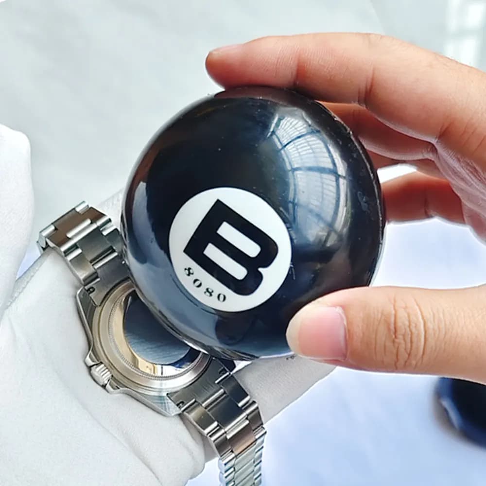 Watch Case Open Ball Durable 8088 6.5cm Black Rubber Safe Reliable Portable Watchmaker Watch Rotating Friction Ball Repair Tool - 2