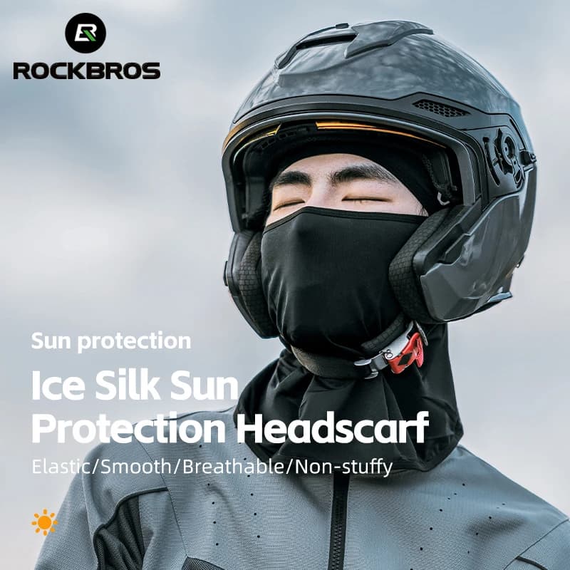 ROCKBROS Summer Ice Silk Cycling Mask Caps Outdoor Sun Protection Sports Motorcycle Cool Full Face Bicycle Mask Bike Scarf Mask - 6