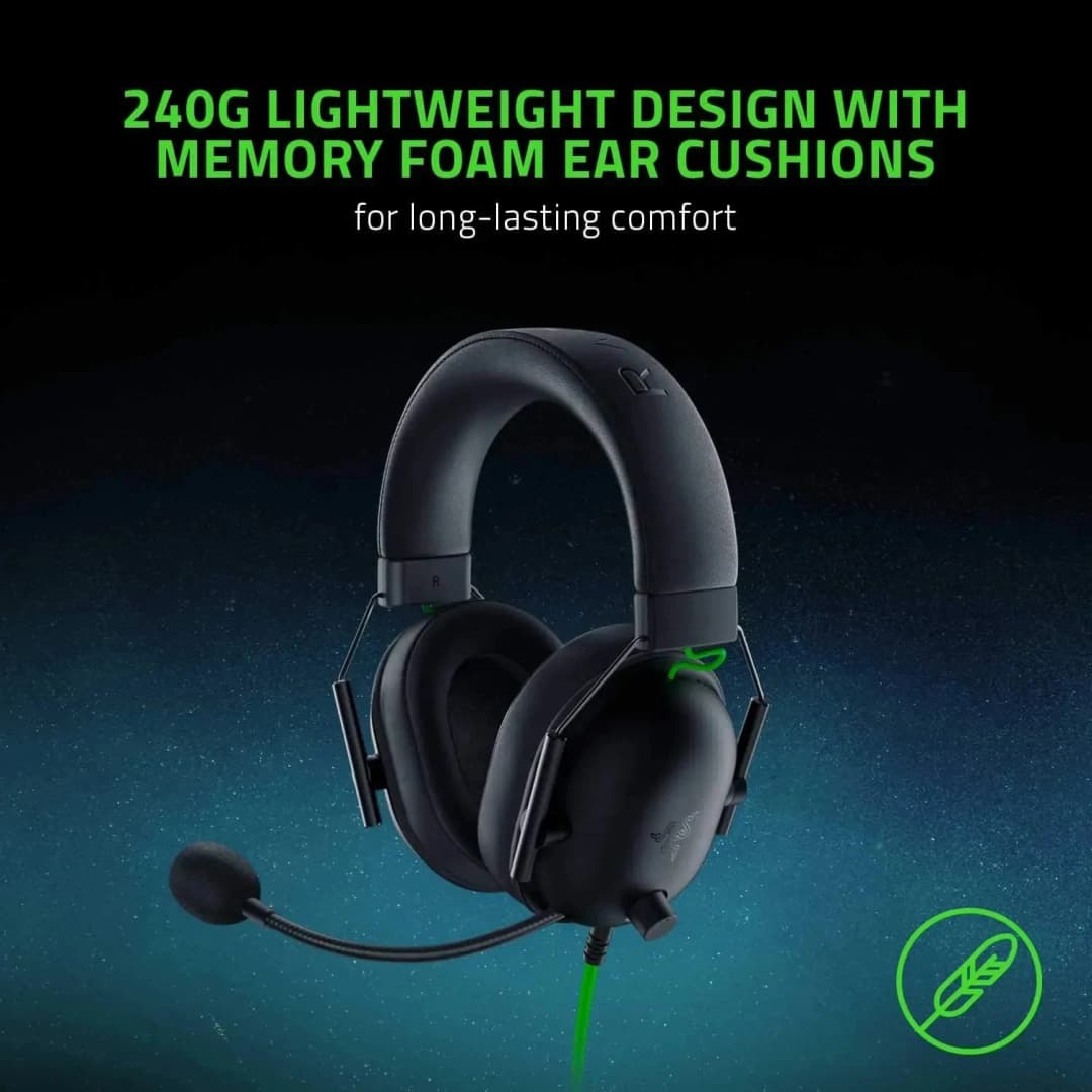 سماعة رأس سلكية Razer-BlackShark V2 X ، سماعة رأس Esports ، إلغاء ضوضاء سلبي متقدم ، صوت محيطي ، ميكروفون قلبي شديد الوضوح - 5