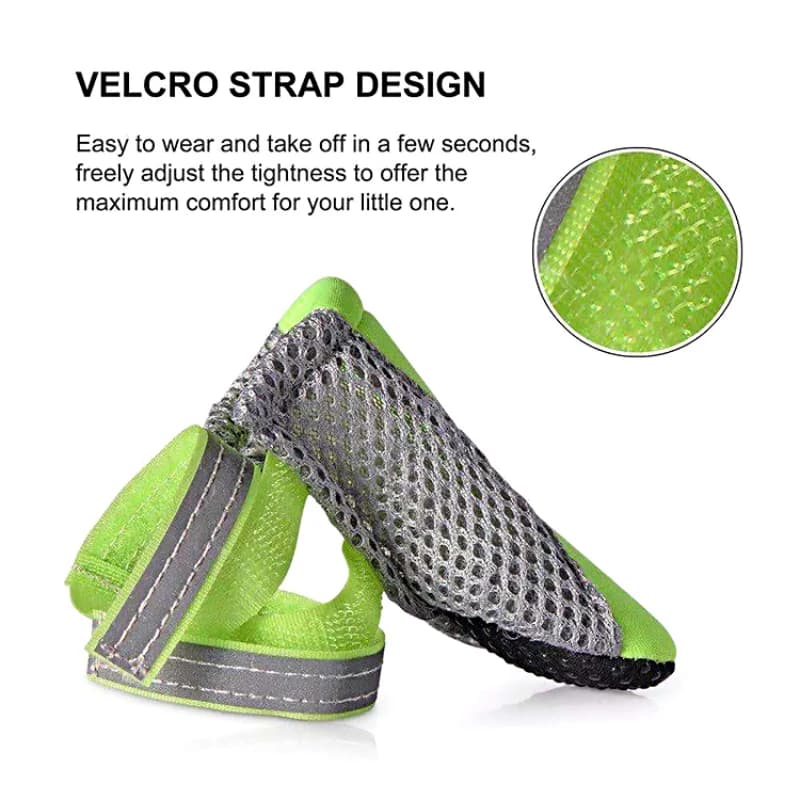 Pet Dog Shoes Breathable Waterproof Outdoor Walking Net Soft Summer Pet Shoes Night Safe Reflective Boots for Small Medium Dogs - 2