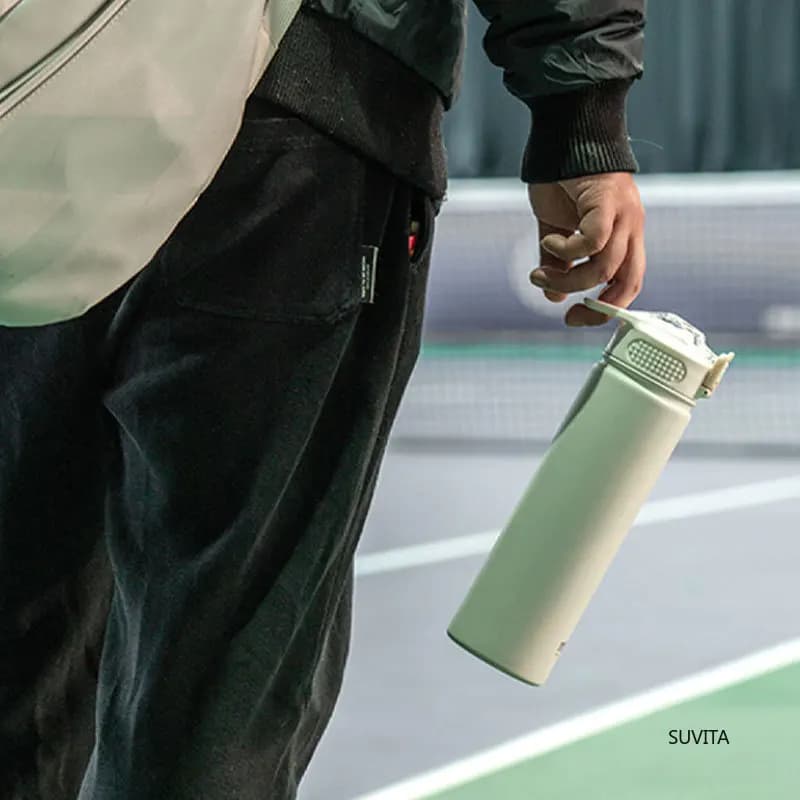 زجاجة ماء ترمس TYESO بسعة 600 مللي/7ج50 مللي مع قش، من الفولاذ المقاوم للصدأ، كوب سيارة رياضي حراري يحافظ على البرودة والحرارة، كوب سفر حراري - 5