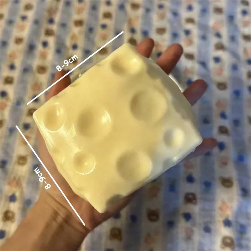 كرة إجهاد مكعب الجبن العملاق كرة ضغط قابلة للتشكيل غير مرتدة لعبة فيدجيت ASMR حسية هدية مهرجان مضادة للإجهاد - 2