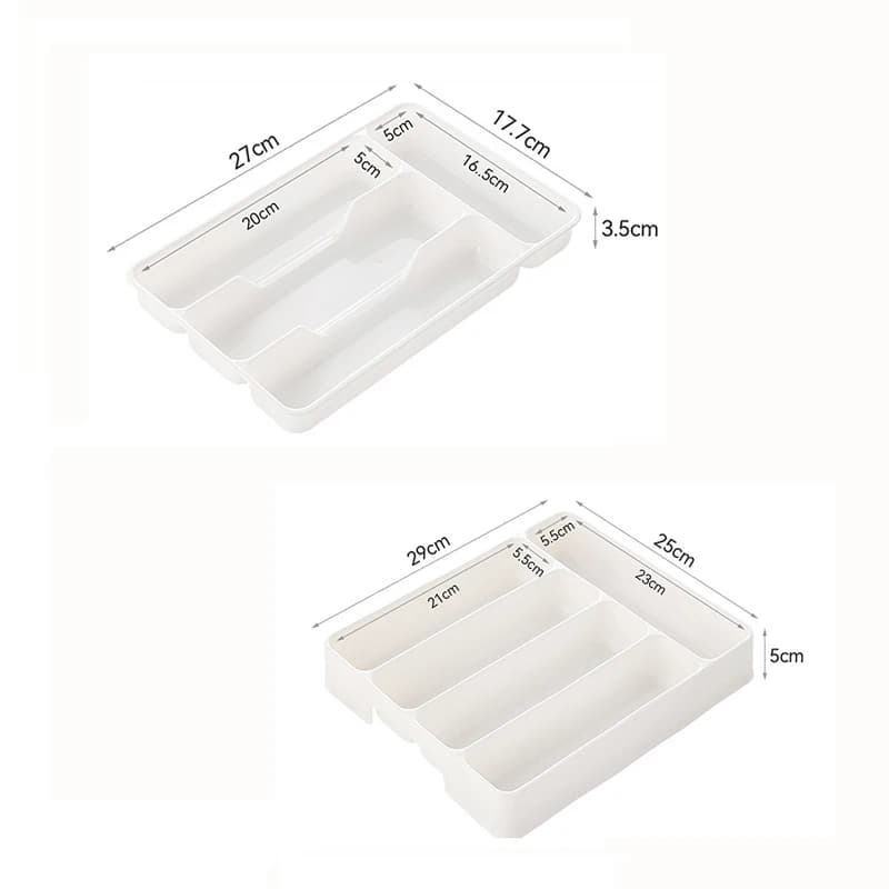 4/5 Grid Kitchen Cabinets Chopsticks And Tableware Storage Box Knife Fork Spoon Divider Organizer Knife Fork Drawer Storage - 6