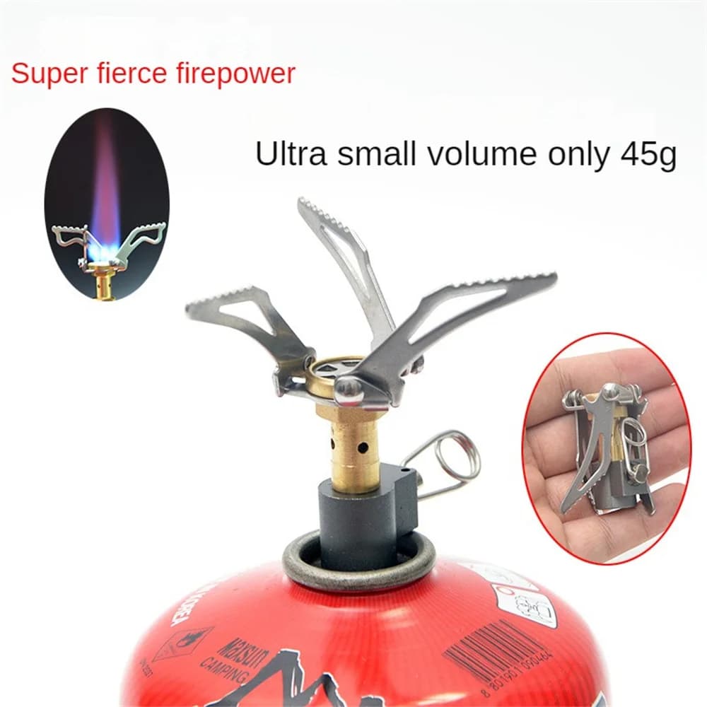 Outdoor Gas Stove Camping Burner Portable Mini Folding Stove Gas Heater Survival Furnace Foldable Furance Head for Picnic Cooker - 2