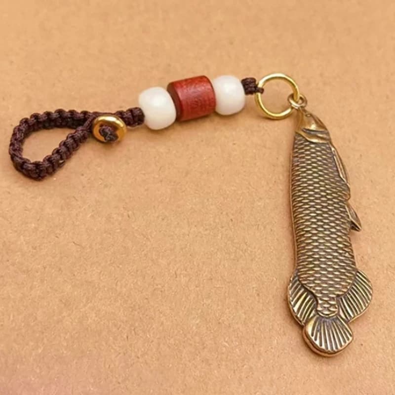 1PCS Retro Charm Brass Fish Charms Pendant DIY Ornament Miniature Keychain Jewelry Home Decoration Craft Souvenir Gift - 4