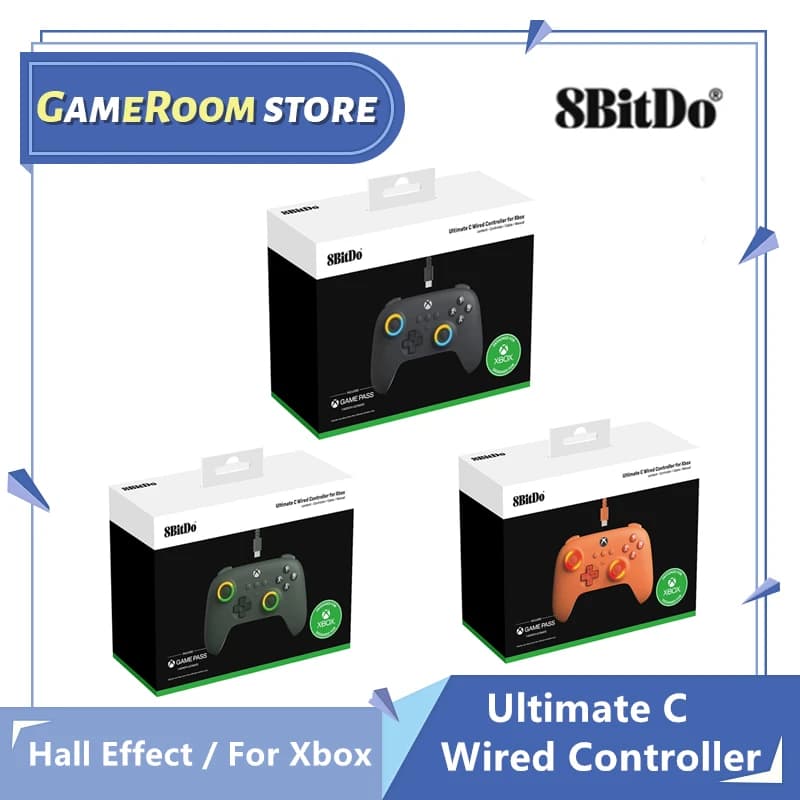 8BitDo Ultimate C Wired Controller Hall Effect Joysticks USB Gamepad with for Xbox Series X/S, Xbox One and PC Windows 10/11