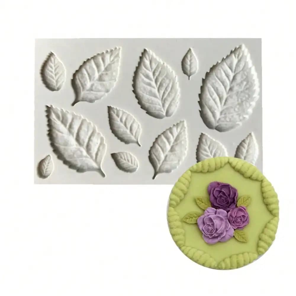 1PC Leaf Silicone Mold 3D Fondant DIY Pudding Chocolate Candy Dessert Fondant Handmade Baking Utensils Cake Decorating Supplies - 6