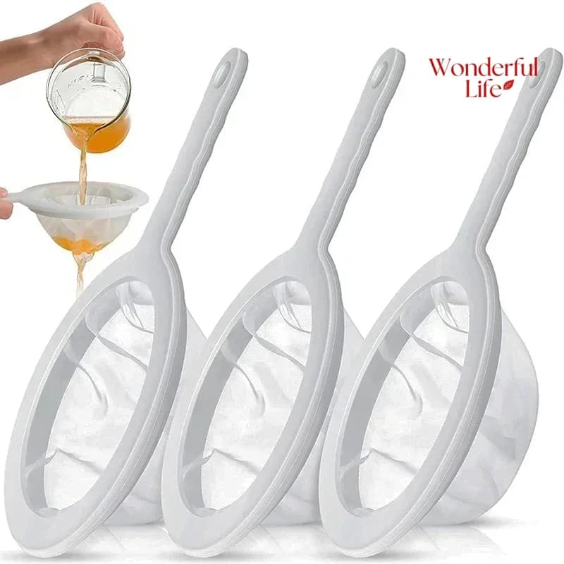 1 قطعة 400 شبكة قابلة لإعادة الاستخدام نايلون فائق النعومة مرشح شبكة مصفاة ملعقة منخل حليب الصويا عصير القهوة مرشح الطعام مصفاة المطبخ - 2