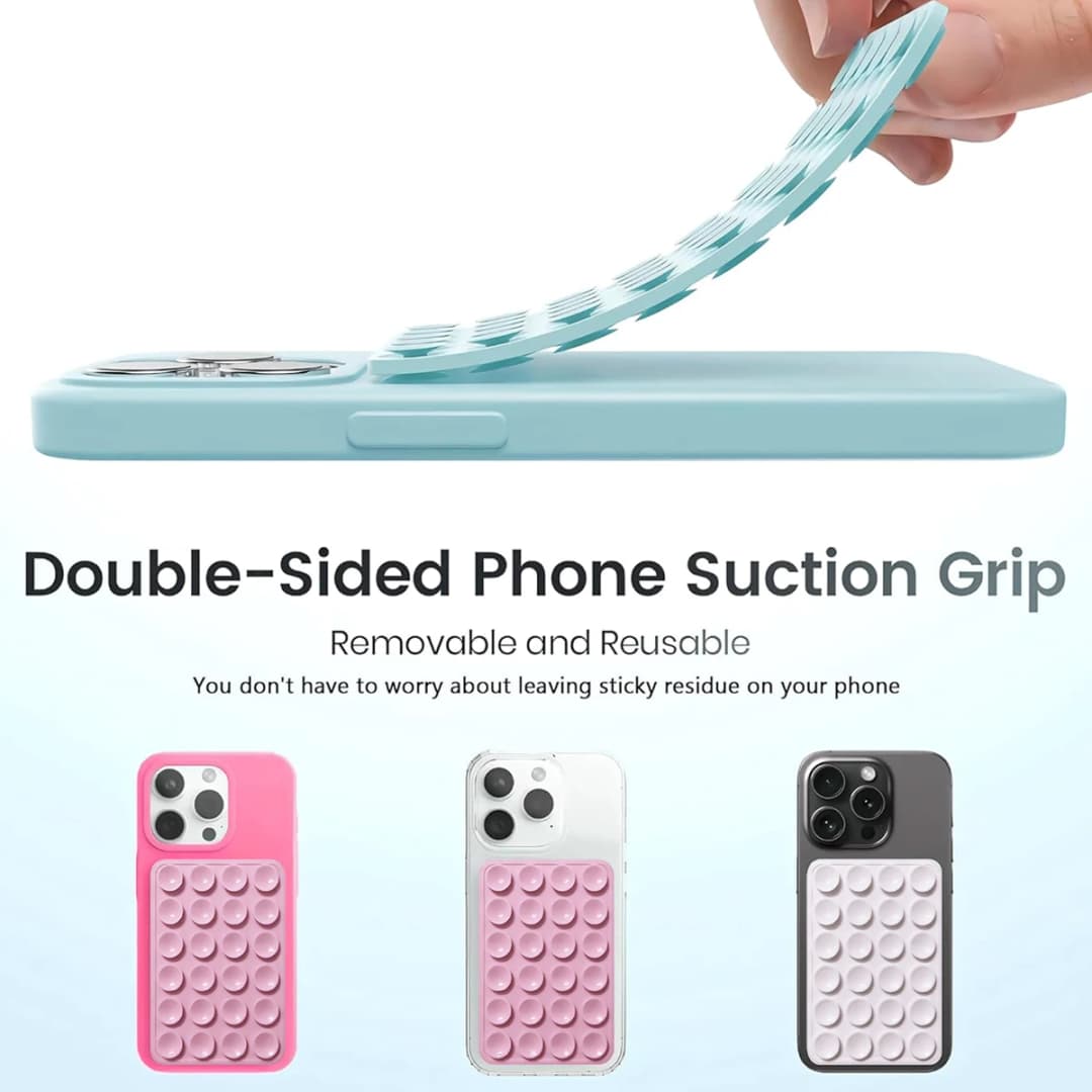 وسادة شفط سيليكون مزدوجة الوجهين لتثبيت الهاتف المحمول كأس شفط مدعوم بلاصق وسادة مطاطية سيليكون للتثبيت - 4