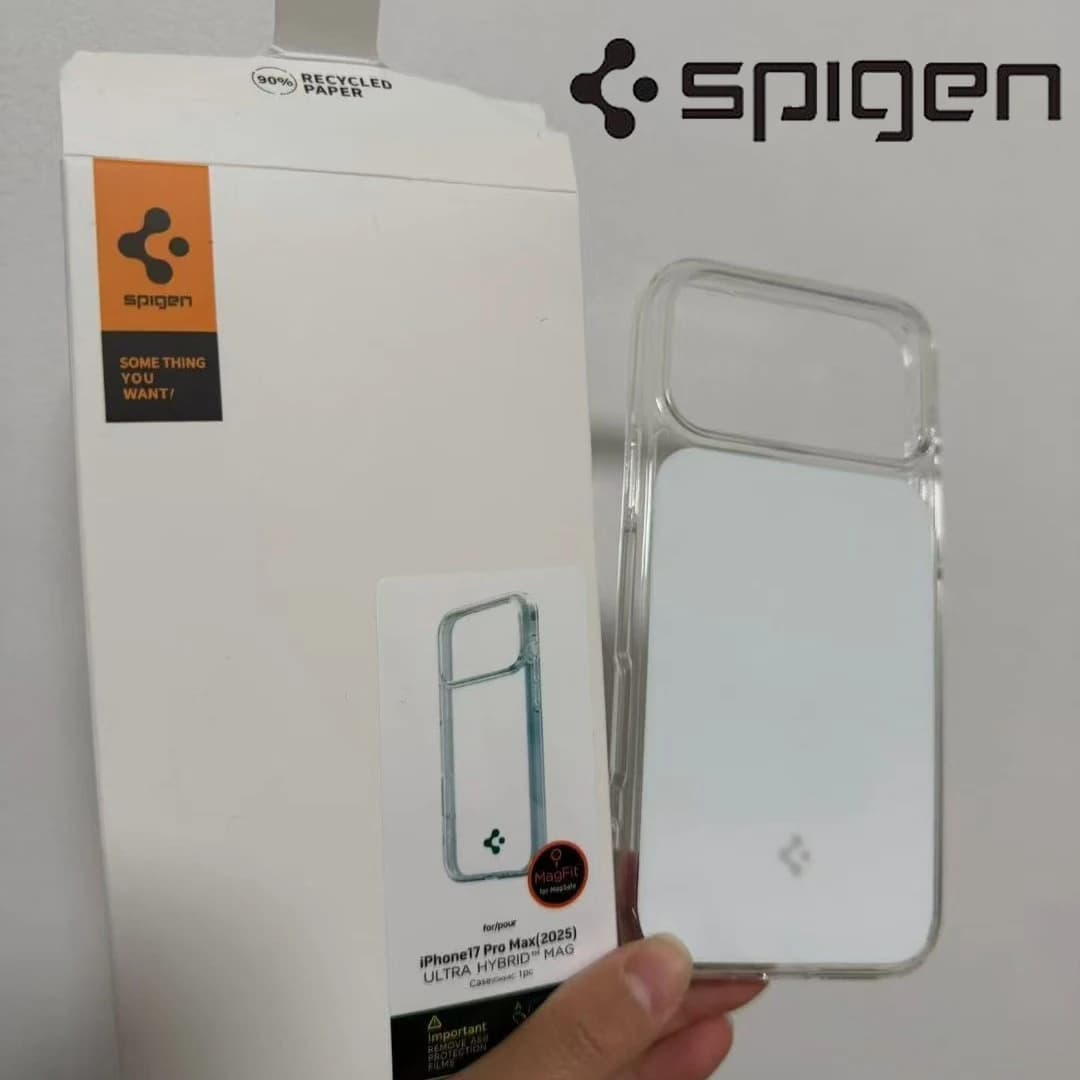 غطاء Spigen الأصلي لـ iPhone 17 Pro Max، حماية كاملة مقاوم للكسر، غطاء شفاف