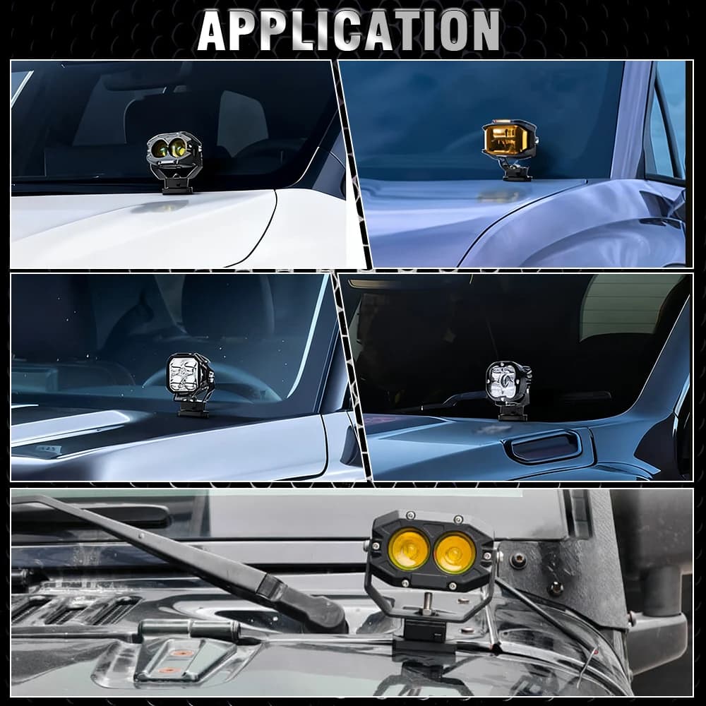 مجموعة لوحة تحرير حامل تثبيت سريع عالمية حامل تثبيت إضاءة عمل غطاء المحرك لبيك أب SUV سيارات للطرق الوعرة 4X4 4WD - 5