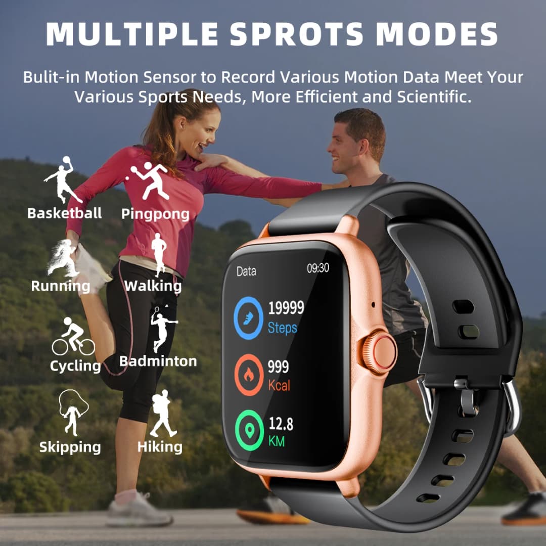 1.83'' Waterproof Smart Watch with Message Answer Call Sleep Monitoring Sports Pedometer Information Alerts For iPhone Android - 3