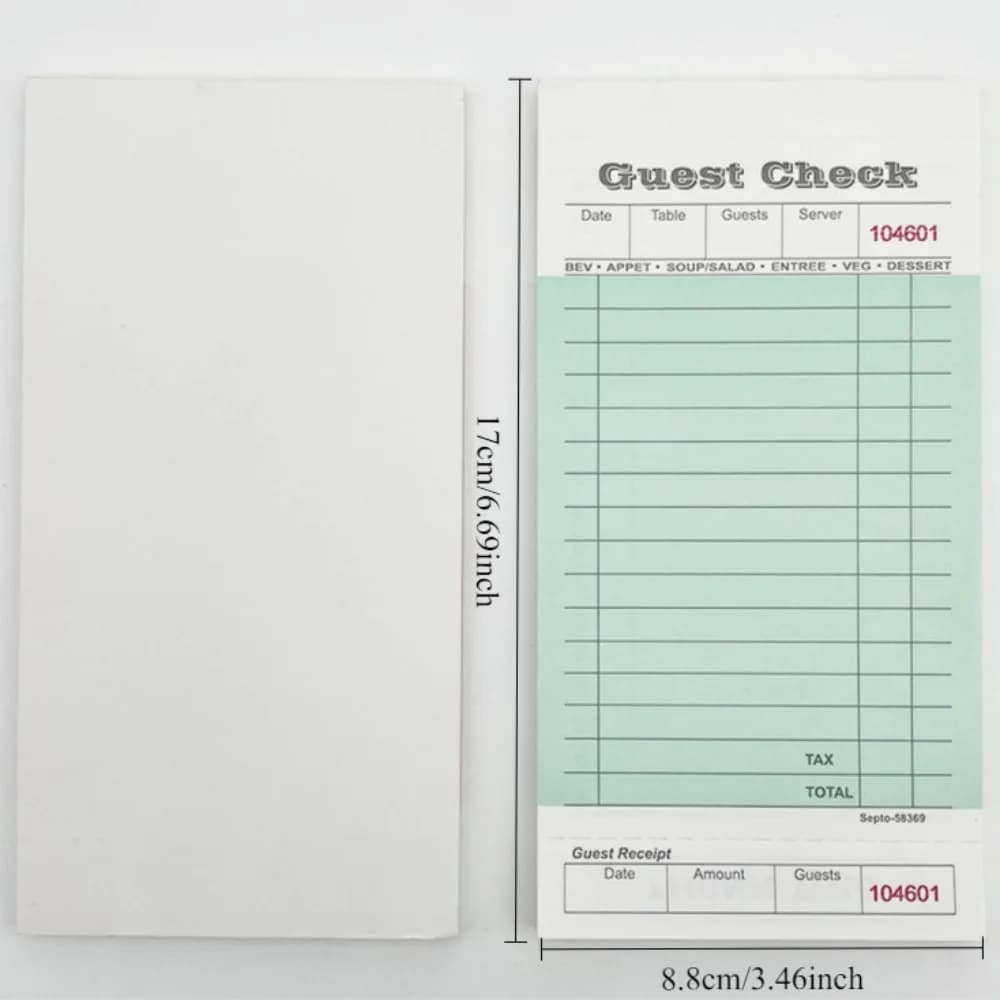 2/6 عبوات من وسادات ملاحظات الخادم، كتب فحص الضيوف للخوادم، مفكرة فحص الضيوف لخوادم النادلة 50 ورقة/وسادة - 2