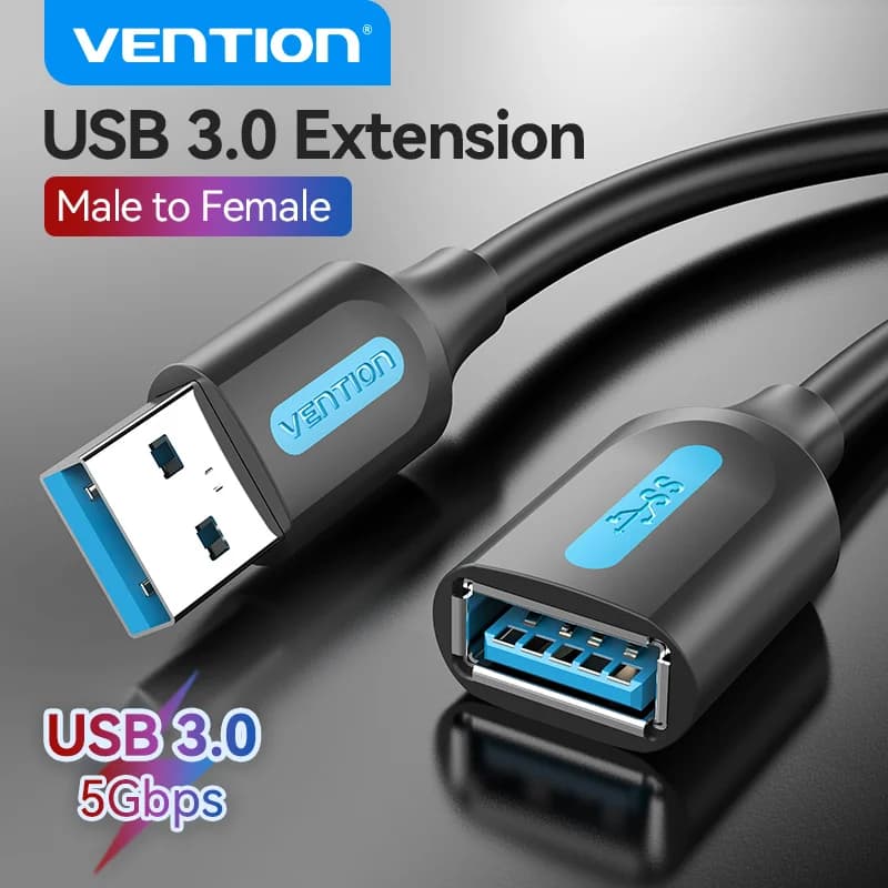 كابل تمديد USB 3.0 من Vention، كابل بيانات عالي السرعة لـ PC وSmart TV وXbox One وSSD