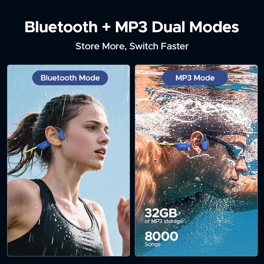 DOOGEE BoneBeat Swim Ray Bone Conduction Ear Hook Earphone Bluetooth 6.0 Waterproof Wireless Headphones Headset For Swimming - 5