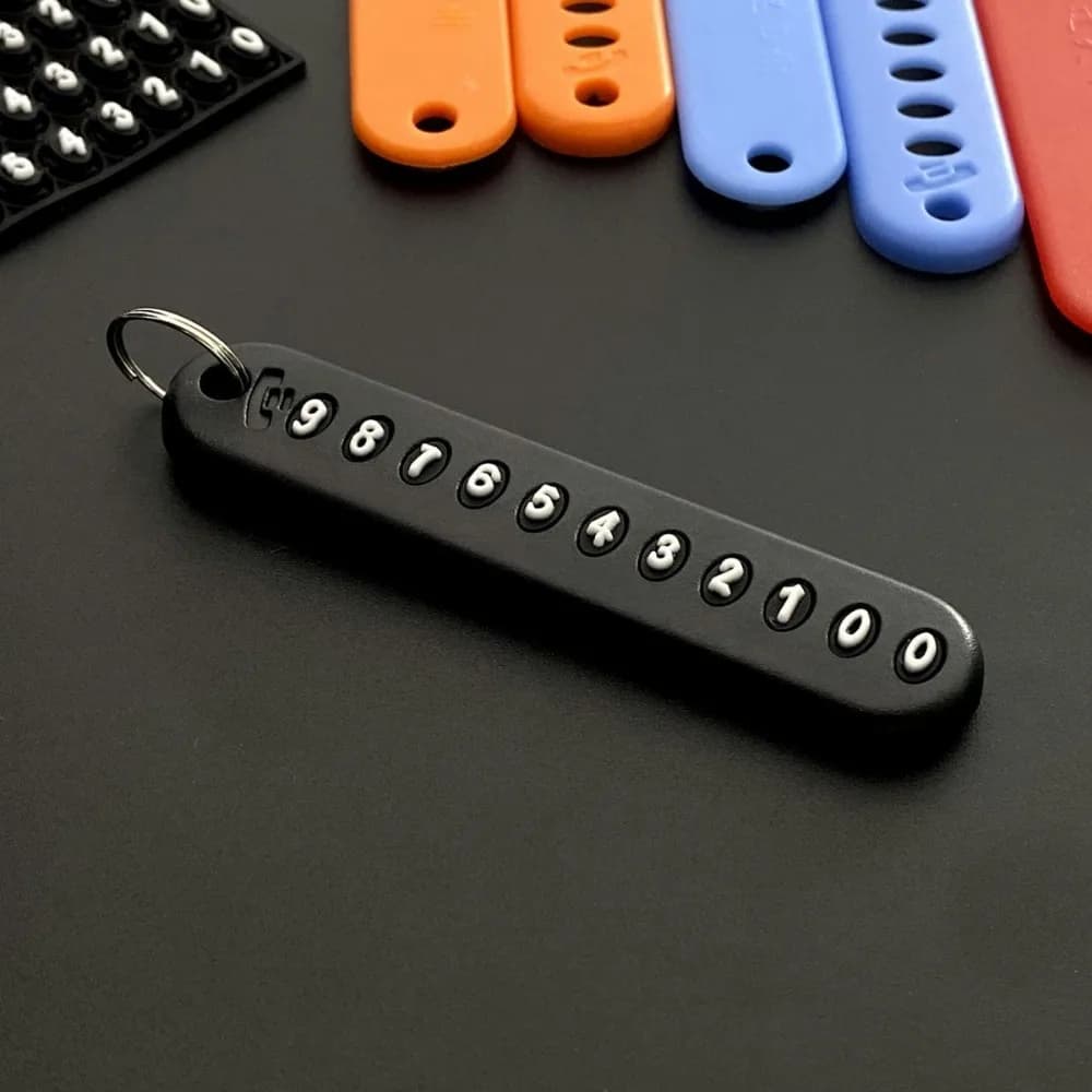 إكسسوارات حلقة مفاتيح بطاقة لوحة أرقام هاتف السيارة أرقام إبداعية قلادة حلقة مفاتيح هدية سلسلة مفاتيح DIY لمنع الفقدان