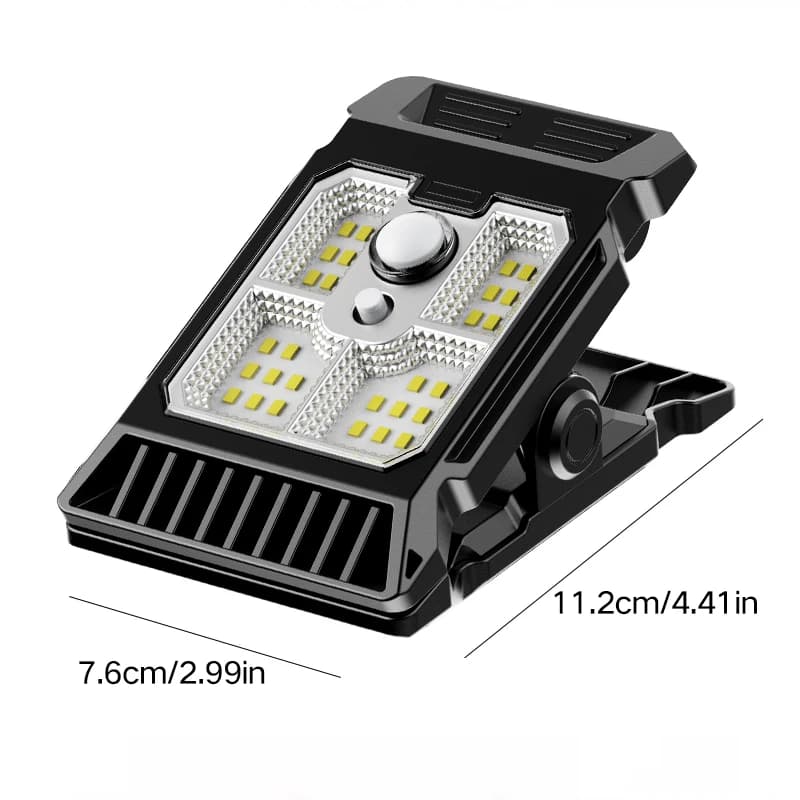 مصباح فناء يعمل بالطاقة الشمسية، إضاءة حديقة منزلية، مصباح متعدد الوظائف يعمل بالاستشعار البشري مع مشبك للحديقة - 3