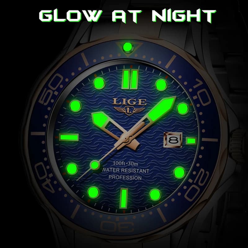 Reloj Hombre LIGE Top Luxury Mens Watches Fashion Business Quartz Wristwatches Waterproof Luminous Date Steel Watches Men Gifts - 5