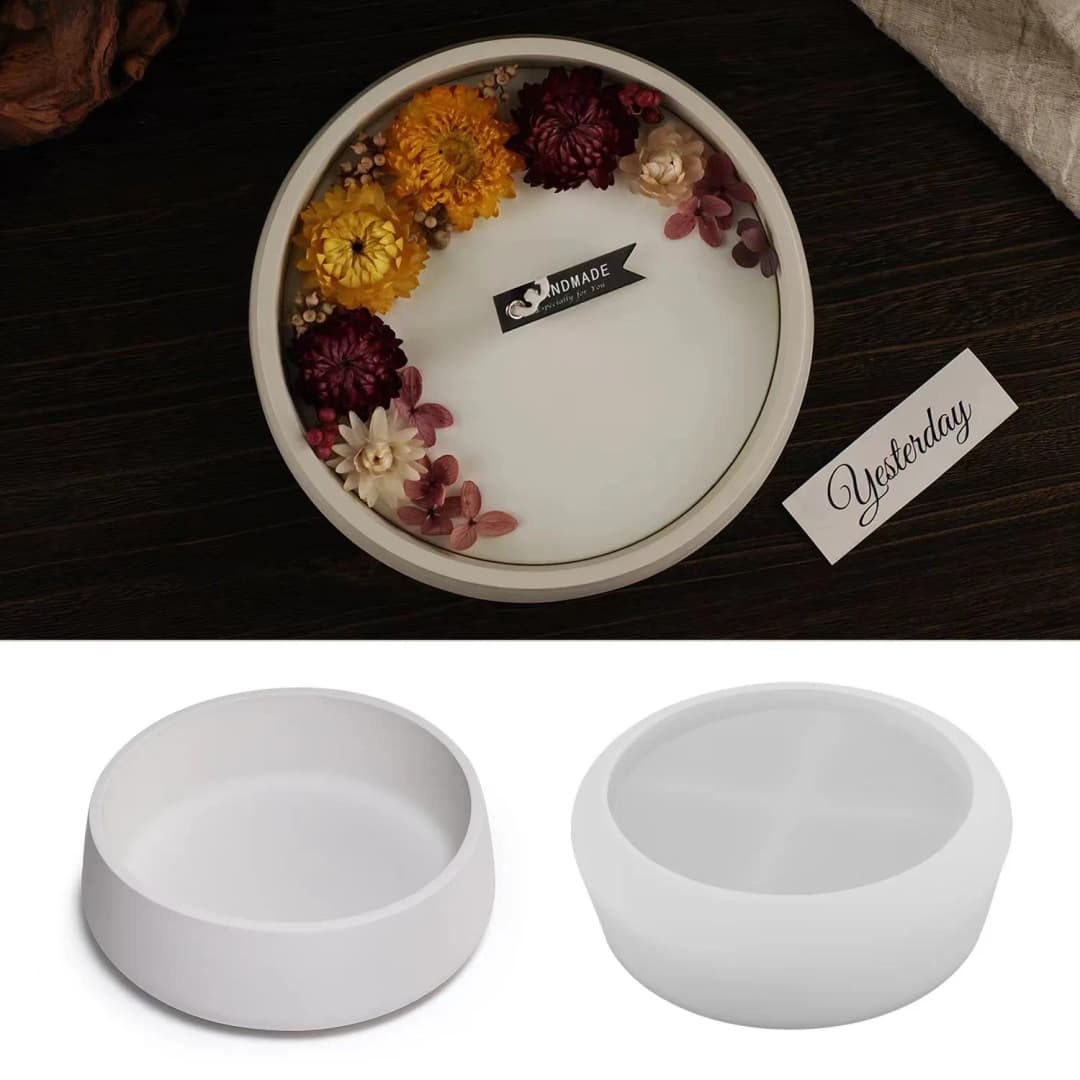 DIY Circular Storage Bowl Candle Flower Pot Mold Resin Cement Container Mold Concrete Silicone Mold Home Decoration Crafts