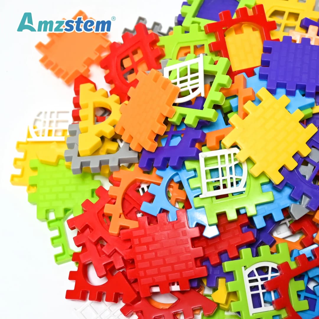 140-25PCS Large Scale House Building Blocks Simulation Window Design Construction Set Kindergarten Toys For Boys And Girls Gift - 6