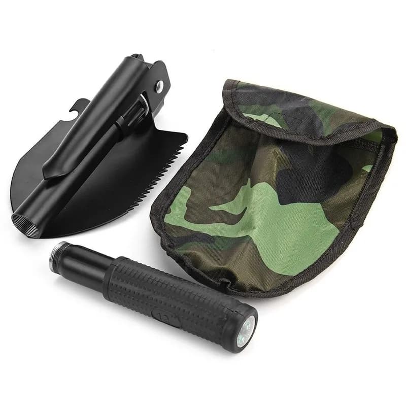 Foldable Shovel with Compass Multi Purpose for Camping Hiking Backpacking Gardening Hiking Accessories - 4