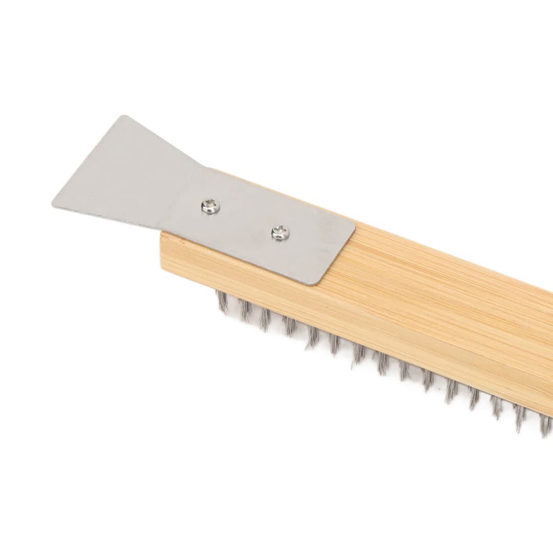 فرشاة تنظيف فرن البيتزا مع أداة تنظيف الفرن المكشطة، أسلاك الفولاذ المقاوم للصدأ مع معالجة خاصة ليس من السهل الخروج - 3