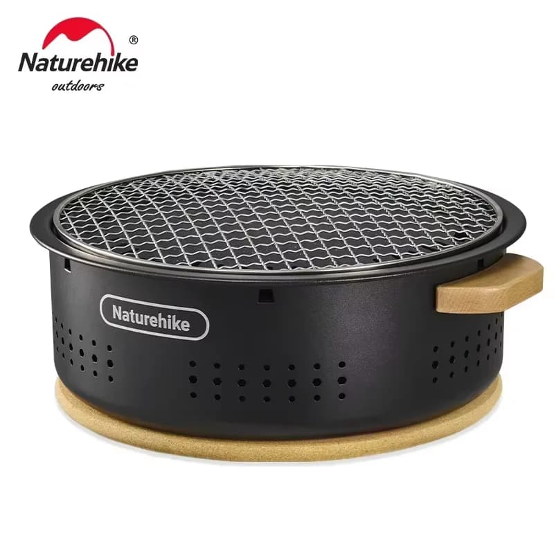 معدات التخييم من Naturehike، شواية فحم محمولة، شواية باربيكيو دائرية، موقد كربون للشواء في الهواء الطلق