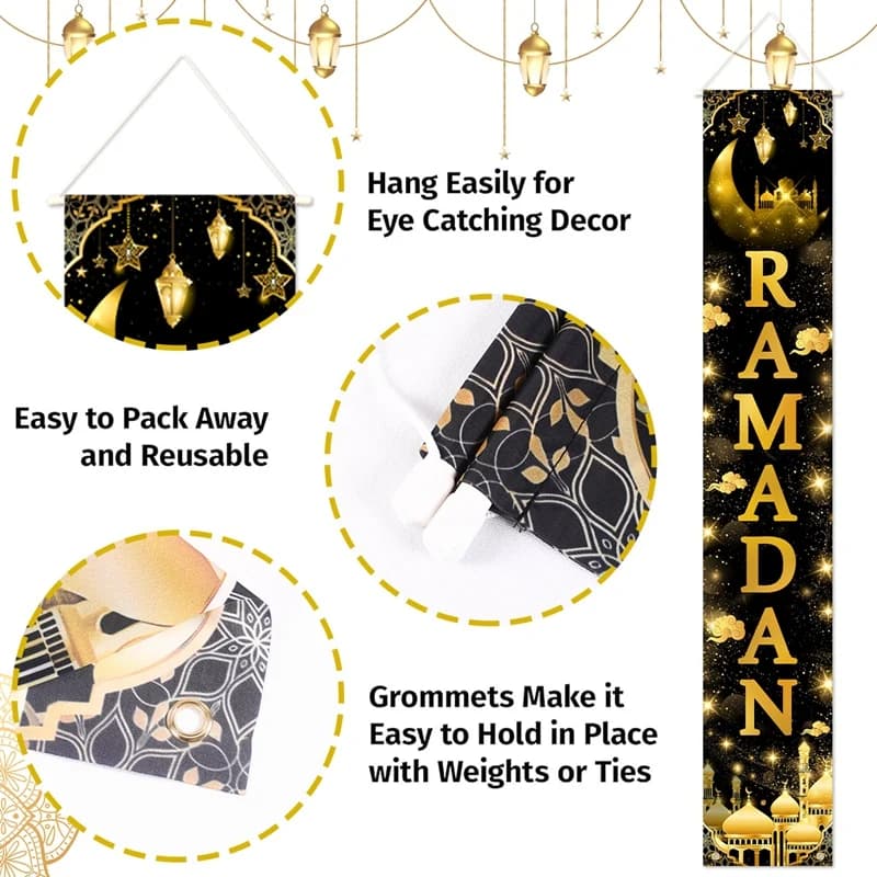 لافتة باب عيد مبارك لتزيين رمضان للمنزل 2025 مبارك رمضان كريم ديكور حفلات إسلامية هدايا عيد الأضحى - 3