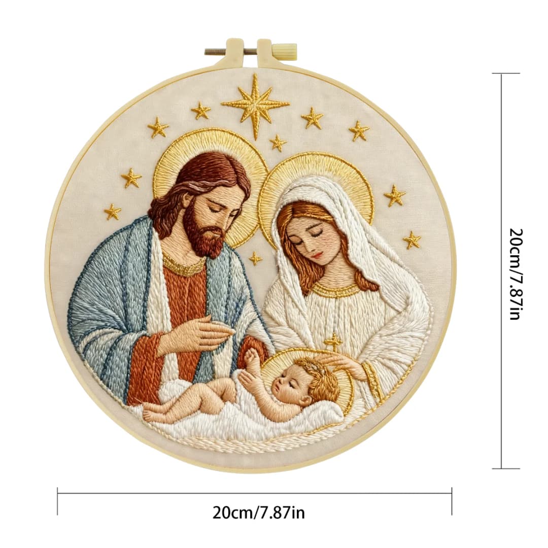 1pc 20X20CM/15X15CM 7.87/6.3inch Religion Embroidery Starter Kit DIY Kit DIY Embroidery Kit Manualidades Needle Art - 5