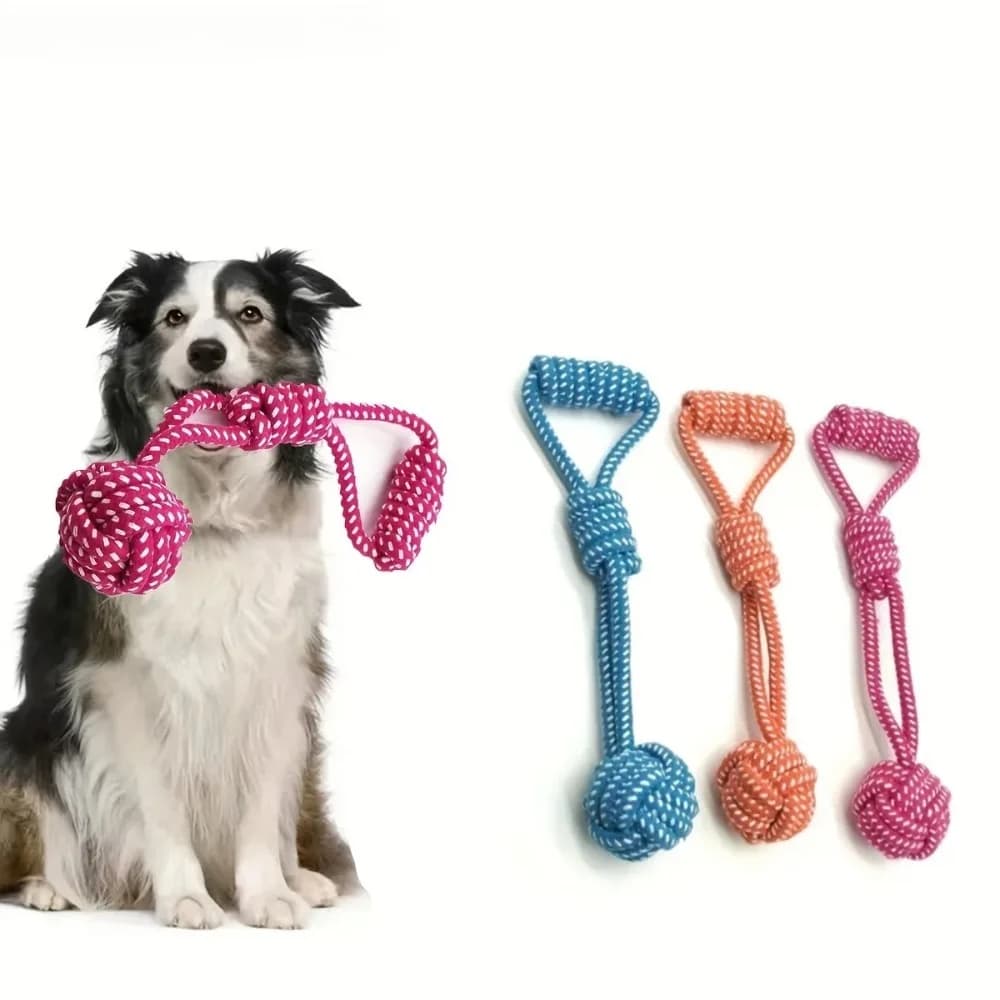 1PCS Heavy Duty Dog Rope Toy Set - Knot Chew with Tennis Balls, Interactive Tug/Fetch for Medium/Large Aggressive Chewers