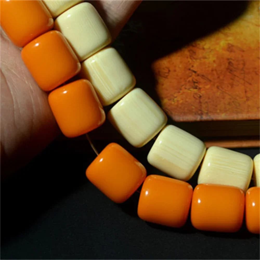 6-17MM Ivory Gems Honey Cylinder Resin Beeswax Trendy Abacus Spacer Loose Beads DIY Jewelry Making Necklace Bracelet Crimp - 3