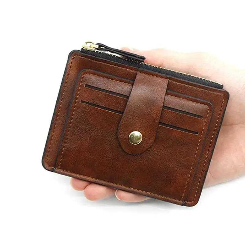 Luxury Small Men's Credit ID Card Holder Wallet Male Slim Leather Wallet with Coin Pocket Brand Designer Purse for Men Women - 2