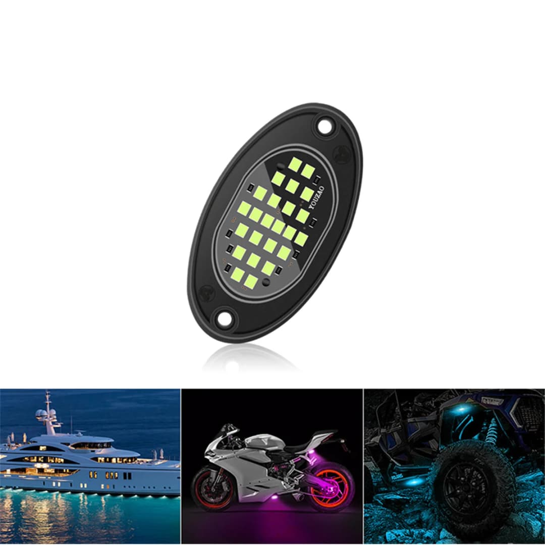 4 قطع إضاءة هيكل سيارة للشاحنات، إضاءة LED صخرية لسيارات البيك أب والطرق الوعرة والجيب والسيارات الرياضية متعددة الاستخدامات والمركبات الرباعية والمركبات الجانبية - 5
