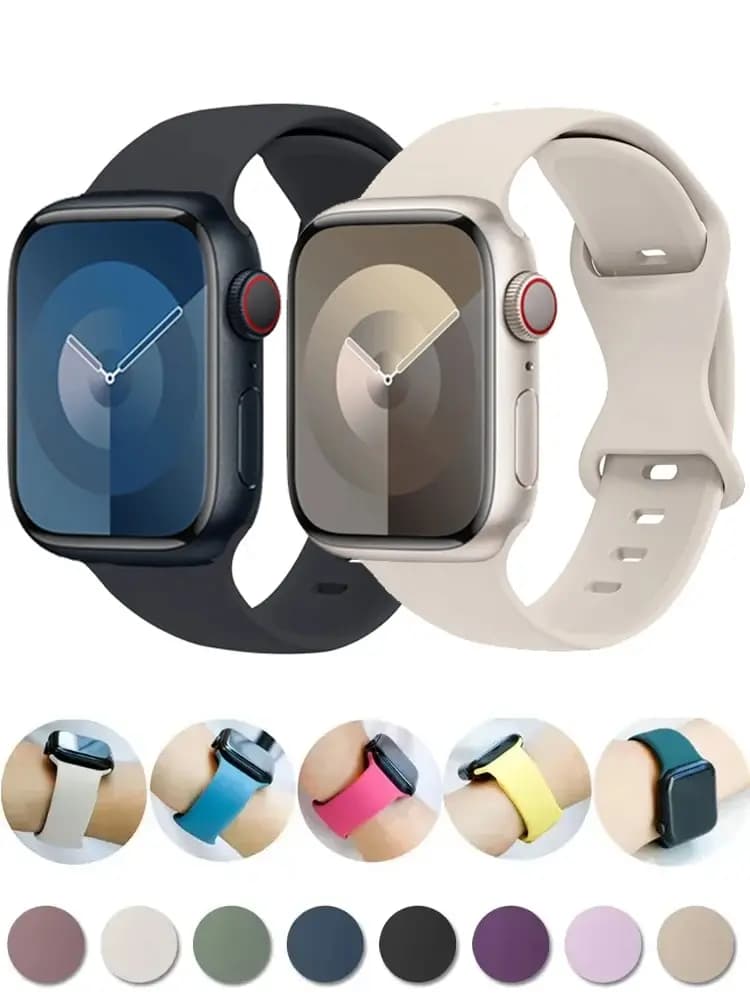 Straps For Apple Watch Band 44mm 40mm 45mm 41mm 49mm 46 42mm 38mm correa silicone bracelet iwatch series 10 7 8 se 3 6 9 ultra 2 - 3