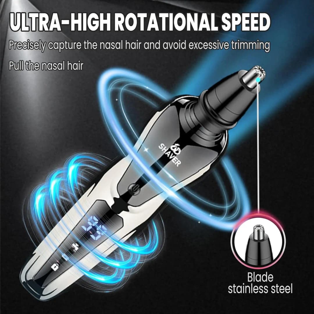 ماكينة حلاقة كهربائية قابلة للشحن للرجال، مجموعة متعددة الاستخدامات مع أداة تقليم الأنف والشارب وفرشاة تنظيف الوجه - 5