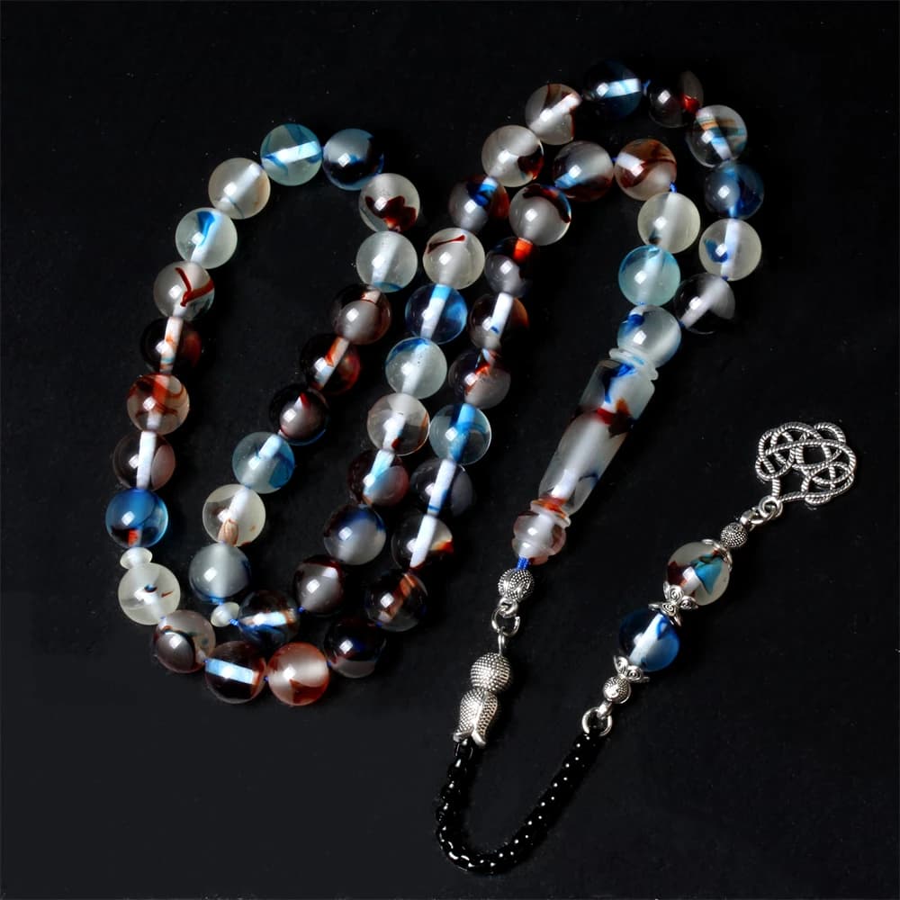 Arabic Misbaha 10MM 51 beads High quality resin glow in dark rosary bead muslim gifts kehribar islamic jewelry Eid Mubarak - 5