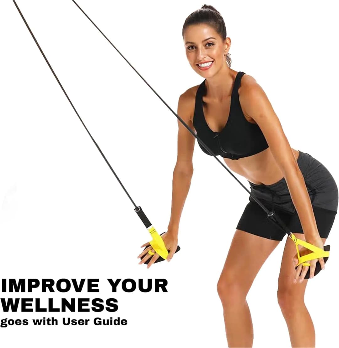 مجموعة أربطة مقاومة للسباحة مع مجاديف يد مقابض أربطة تمارين للنساء والرجال حبل مطاطي بطول 1.2 متر - 2