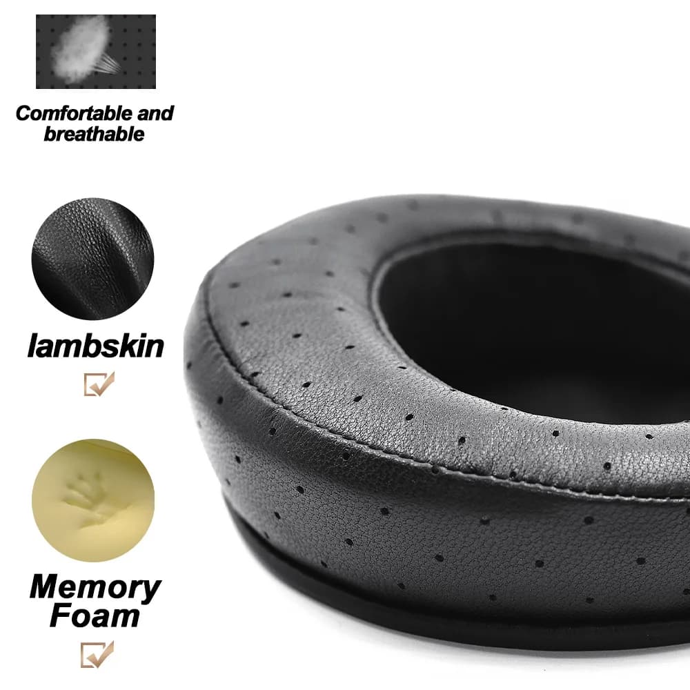 وسادات أذن Moondrop Para 1/2 وCosmo EP100A وVenus من جلد الغنم المثقوب مع أغطية إسفنجية للذاكرة - 4