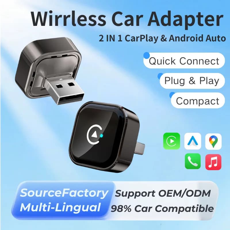 Smart Box Wireless CarPlay & Android Auto Adapter Plug & Play, USB/type-c 5GHz WiFi Low Latency, iOS 10+ Compatibility 99% car - 2