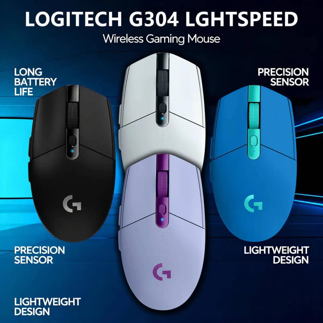 ماوس الألعاب اللاسلكي Logitech G305/G304، تقنية LIGHTSPEED بدون تأخير 1 مللي ثانية، مستشعر HERO بدقة 12000 نقطة لكل بوصة، 6 أزرار قابلة للبرمجة، بطارية تدوم حتى 250 ساعة لأجهزة الكمبيوتر الشخصي وماك - 2