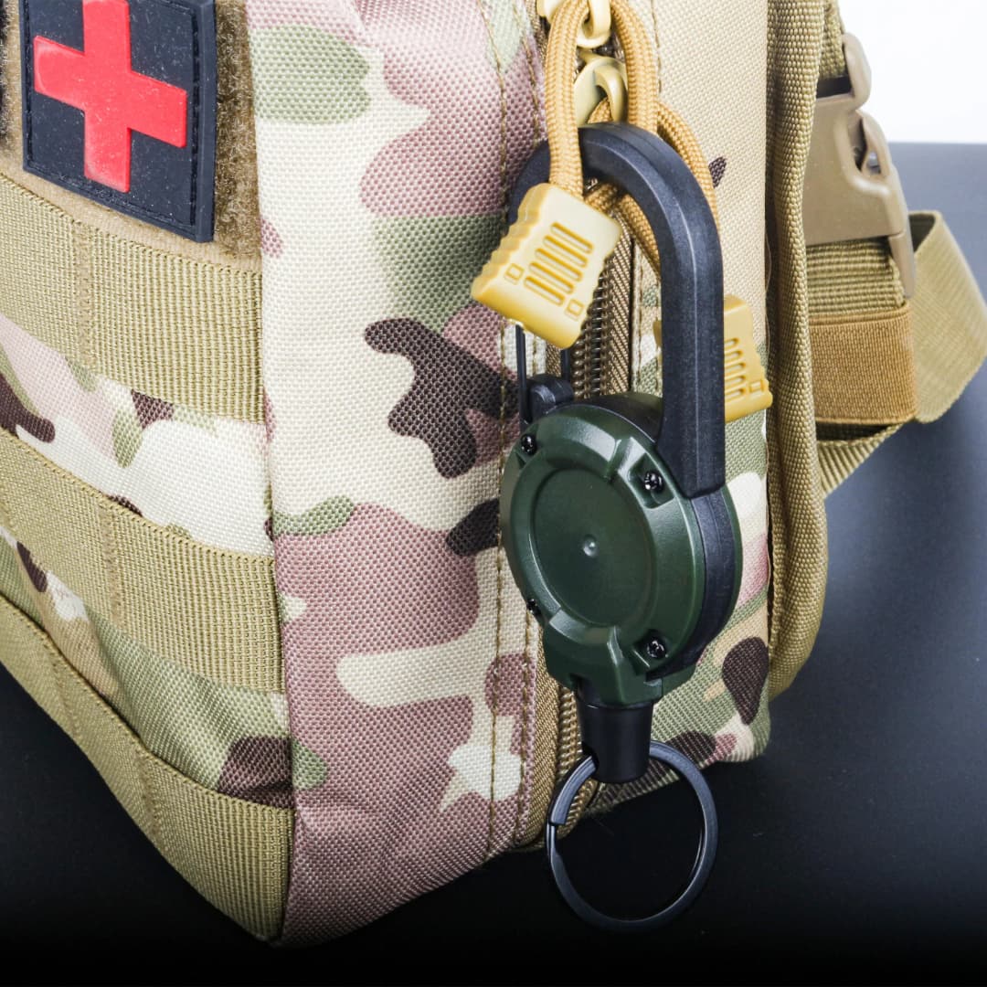 قابل للسحب الثقيلة سحب بكرة حلقة تسلق سلسلة مفاتيح قوية أسلاك الفولاذ حبل مشبك الربيع حلقة رئيسية في الهواء الطلق رياضي المفاتيح أداة - 6