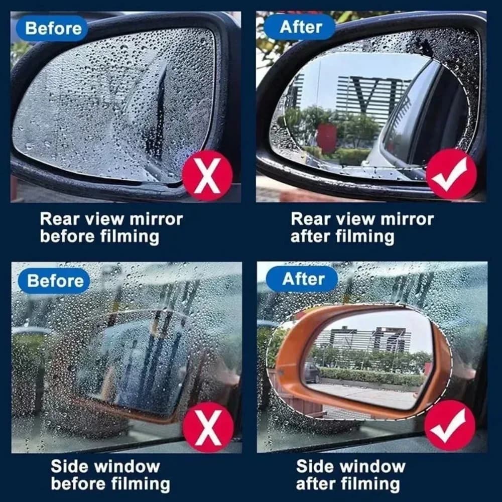 Car Rearview Mirror Protective Film Anti Fog Membrane Anti-Glare Waterproof Rainproof Car Sticker Clear Film - 6