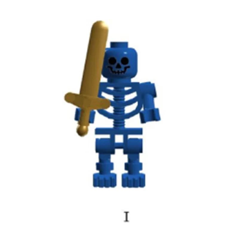 MOC العصور الوسطى الهيكل العظمي العسكري فيلق سلسلة جنود الجيش مكعبات بناء الأسلحة الرمح السيف إكسسوارات الطوب ألعاب الأطفال هدية - 3