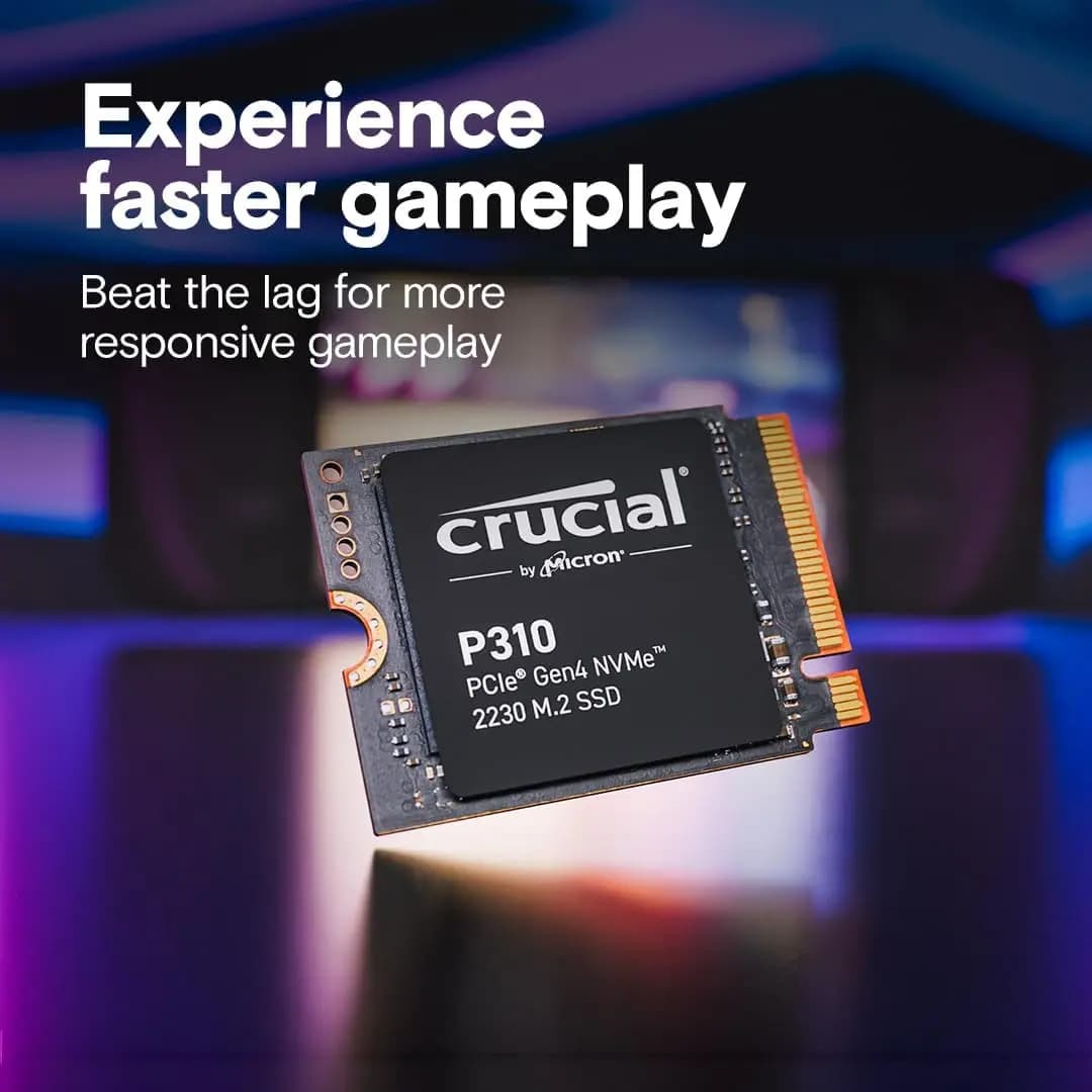 Crucial P310 1TB 2TB PCIe Gen4 2230 NVMe M.2 SSD - Up to 7,100 MB/s - Uplevel Your Console - Internal Solid State Drive - 4