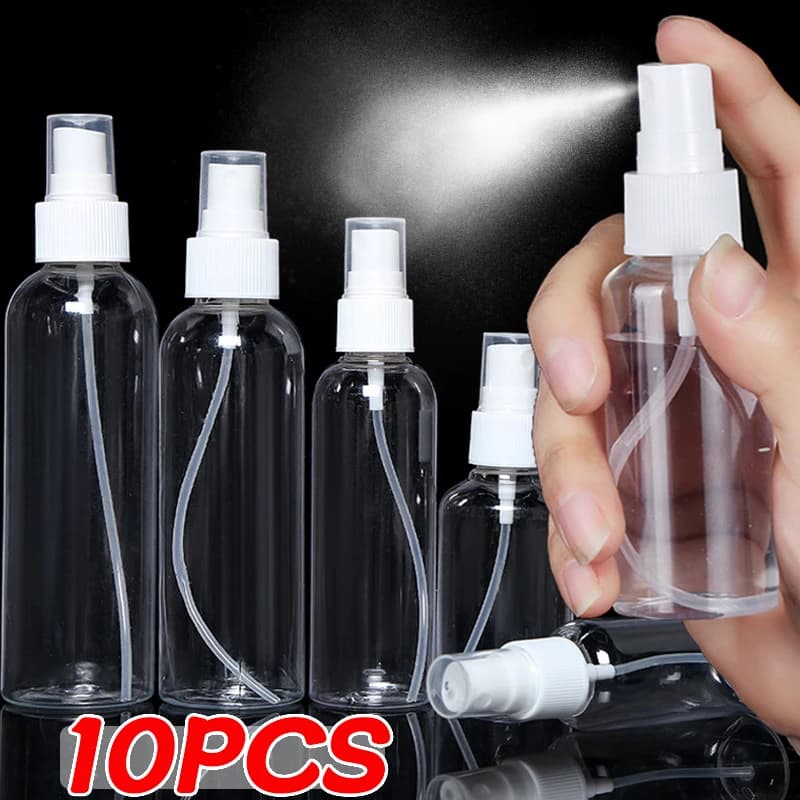زجاجات قابلة لإعادة الملء 30/100/150/250 مل، رشاش عطر بلاستيكي شفاف، زجاجات رذاذ صغيرة فارغة، إكسسوارات سفر محمولة