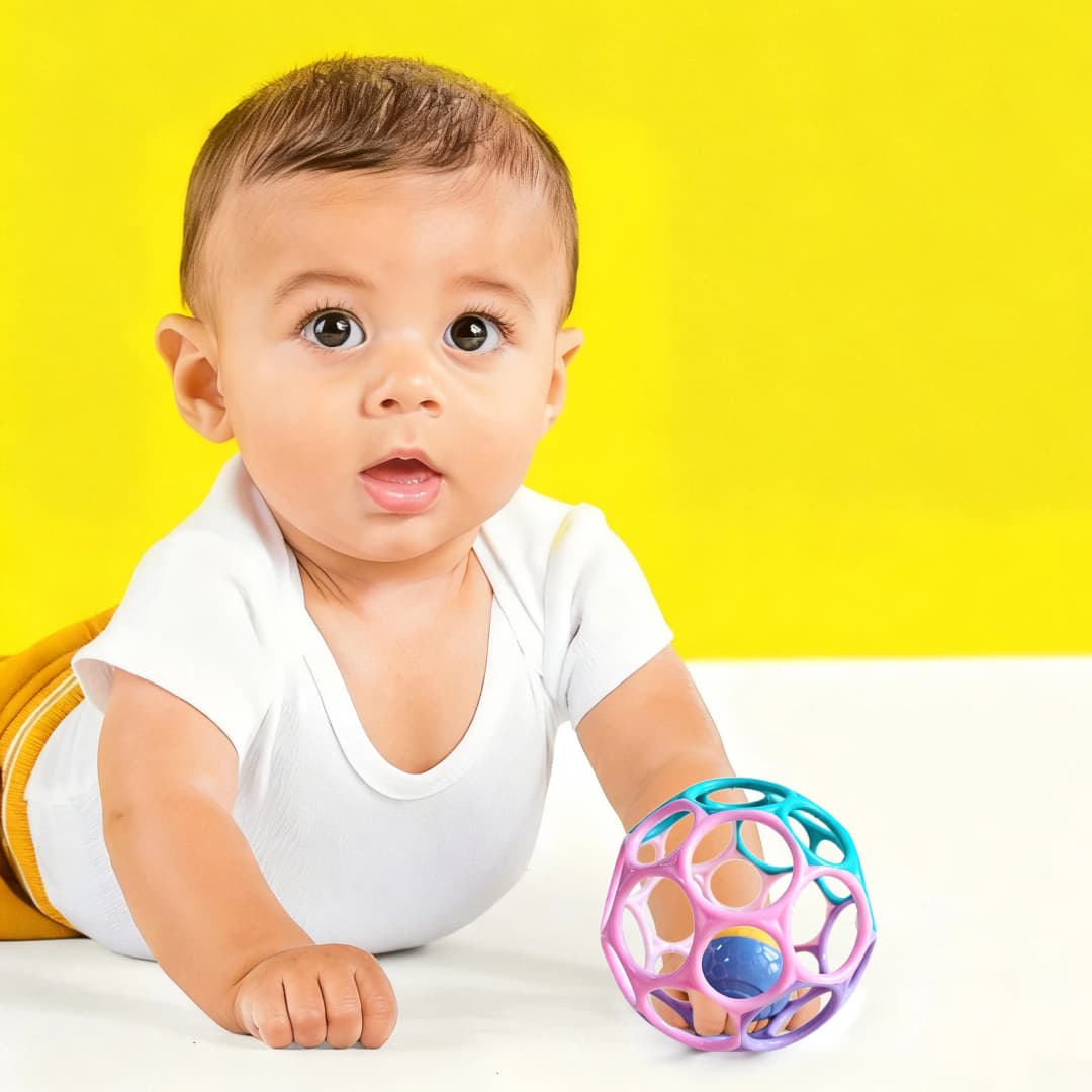 Colorful Baby Grasping Ball Soft Hollow Sensory Teething Toy Easy Grip Hand Catch Play Toy for Newborn Infant Early Development - 4