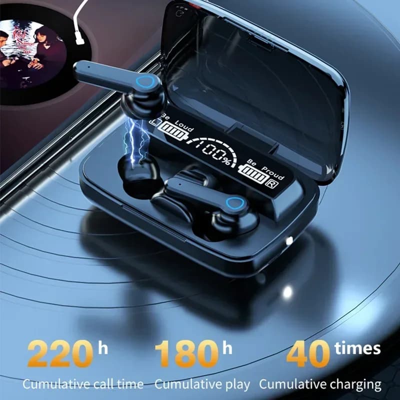 M19 headset TWS Earphone Intelligente Touch Control Wireless Bluetooth-compatible Headphones Waterproof LED Display With Mic - 6